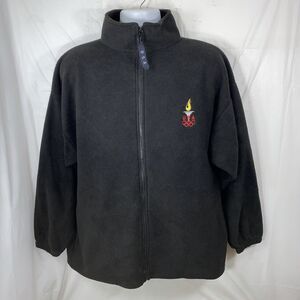 Olympics Torch Logo Women’s Size XL Black Fleece Full Zip Sweatshirt Made In USA